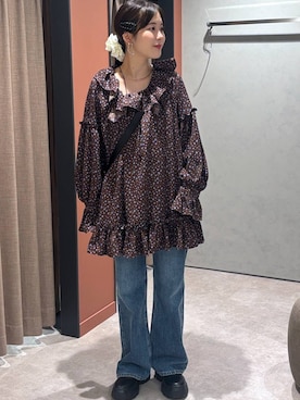 「アイテム（ヘアゴム）」を使った、futabaさん（レディース・160cm）の秋コーディネート