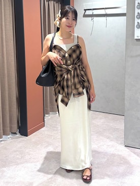 「LOWRYS FARM（ローリーズファーム）のステンレス2SETリング 293157（リング）」を使った、futabaさん（レディース・160cm）の夏コーディネート