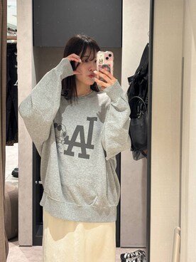 「アイテム（スウェット、シルバー系）」を使った、futabaさん（レディース・160cm）の夏コーディネート