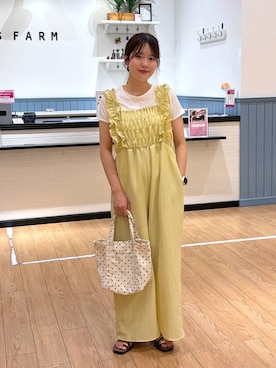 「LOWRYS FARM（ローリーズファーム）のＬＦＢＡＳＩＣＴＯＴＥ　323726（ショルダーバッグ、その他）」を使った、futabaさん（レディース）の夏コーディネート