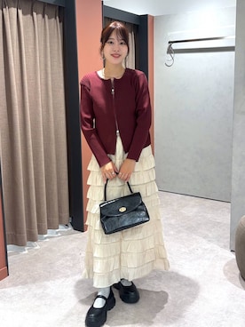 「アイテム（チョーカー、グレー系）」を使った、futabaさん（レディース・160cm）の秋コーディネート