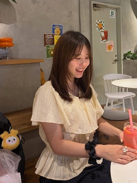 「LOWRYS FARM（ローリーズファーム）のイージーワイドコクーンパンツ 327286（その他パンツ、ブルー系）」を使った、futabaさん（レディース）の夏コーディネート