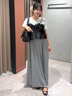 「LOWRYS FARM（ローリーズファーム）のステンレス2SETリング 293157（リング）」を使った、futabaさん（レディース・160cm）の夏コーディネート
