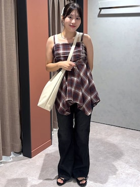 「アイテム（ヘアアクセサリー）」を使った、futabaさん（レディース・160cm）の夏コーディネート