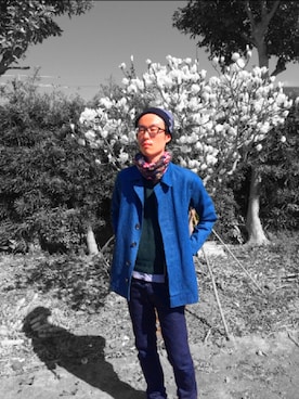 「THREE BLIND MICE（スリーブラインドマイス）のアイテム（ジャケット/アウター）」を使った、kazuyalhidaさん（メンズ・171cm）の夏コーディネート