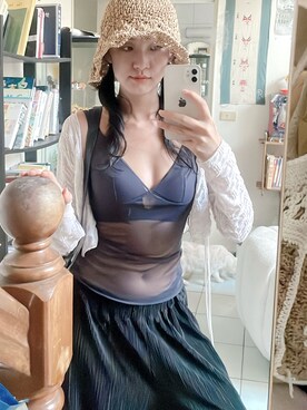 「アイテム（その他トップス）」を使った、Yuiさん（レディース・166cm）の夏コーディネート