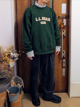 「L.L.Bean（エルエルビーン）のアイテム（トップス）」を使った、sanshoku.さん（メンズ・180cm）の冬コーディネート