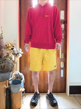 「HOKA（ホカ）のアイテム」を使った、sanshoku.さん（メンズ・180cm）の春コーディネート