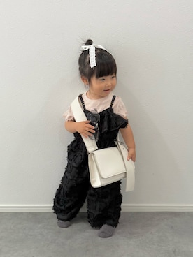 「アイテム（オールインワン・サロペット）」を使った、soy🍃さん（キッズ・80cm）の夏コーディネート