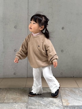 「アイテム（スウェット）」を使った、soy🍃さん（キッズ・80cm）の秋コーディネート