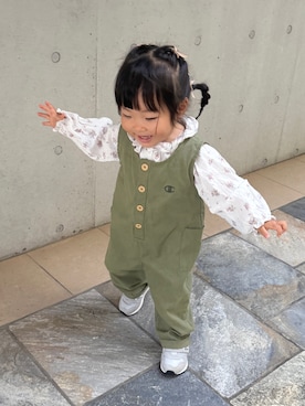「アイテム（オールインワン・サロペット）」を使った、soy🍃さん（キッズ・80cm）の秋コーディネート