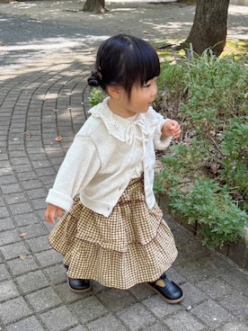 「アイテム（スカート）」を使った、soy🍃さん（キッズ・80cm）の秋コーディネート