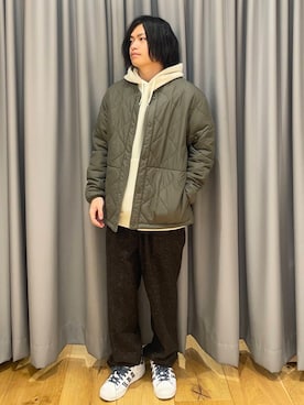 「URBAN RESEARCH DOORS（アーバンリサーチドアーズ）のウールブレンドネップワンタックパンツ（その他パンツ）」を使った、ゆささん（メンズ・168cm）の冬コーディネート