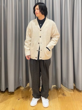 「URBAN RESEARCH DOORS（アーバンリサーチドアーズ）のウールブレンドネップワンタックパンツ（その他パンツ）」を使った、ゆささん（メンズ・168cm）の冬コーディネート