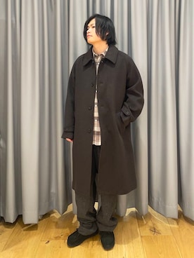 「URBAN RESEARCH DOORS（アーバンリサーチドアーズ）のウールブレンドネップワンタックパンツ（その他パンツ）」を使った、ゆささん（メンズ・168cm）の冬コーディネート