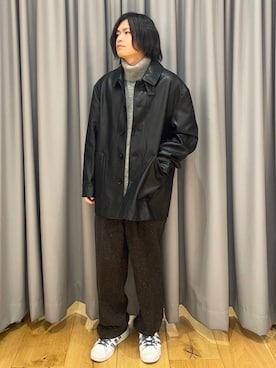 「URBAN RESEARCH DOORS（アーバンリサーチドアーズ）のウールブレンドネップワンタックパンツ（その他パンツ）」を使った、ゆささん（メンズ・168cm）の冬コーディネート