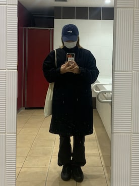 「GU（ジーユー）のアイテム（ミリタリージャケット）」を使った、maikaさん（レディース・158cm）の冬コーディネート