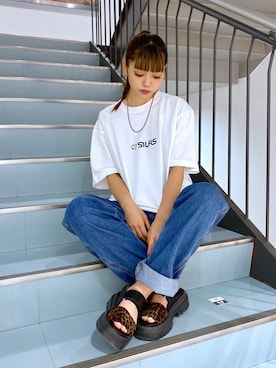 「MILKFED.（ミルクフェド）のアイテム（サロペット/オーバーオール）」を使った、yuaさん（レディース・157cm）の夏コーディネート