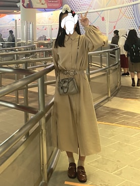 「OZOC（オゾック）のアイテム（ローファー）」を使った、おぞえさきさん（レディース・168cm）の夏コーディネート