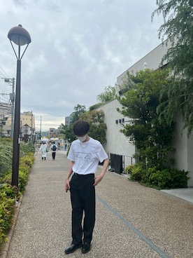 「アイテム（スラックス）」を使った、ごんぞうさん（メンズ・173cm）の夏コーディネート