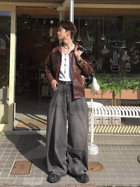 「アイテム（ピアス（両耳用））」を使った、shoさん（メンズ・173cm）の秋コーディネート