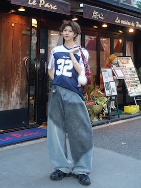 「アイテム（PC・スマホグッズ/家電、ブラック系）」を使った、shoさん（メンズ・173cm）の夏コーディネート
