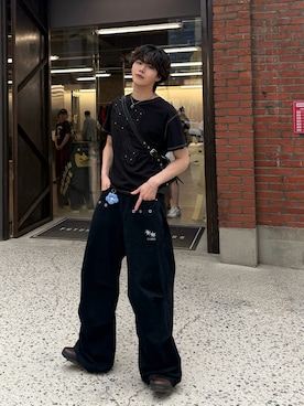 「AAKAM（アーカム）のアイテム」を使った、shoさん（メンズ・173cm）の夏コーディネート