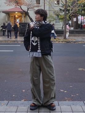 「アイテム（ピアス（両耳用））」を使った、shoさん（メンズ・173cm・20代）の冬コーディネート