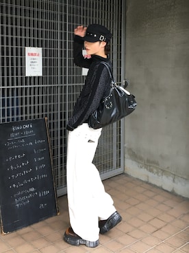 「アイテム（キャスケット、ブラック系）」を使った、shoさん（メンズ・173cm）の秋コーディネート