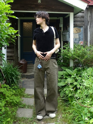 「AMBUSH(アンブッシュ)の【AMBUSH/アンブッシュ】HEART CLASS RING(リング)」を使った、shoさん(メンズ・173cm)の夏コーディネート