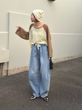 「CIAOPANIC TYPY（チャオパニックティピー）のアイテム（トップス）」を使った、ponsan0529さん（レディース・156cm）の春コーディネート