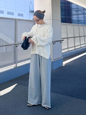 「アイテム（スウェットパンツ）」を使った、ponsan0529さん（レディース・156cm）の秋コーディネート