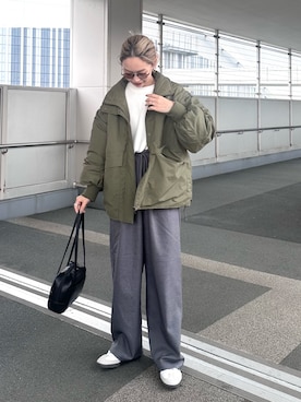 「アイテム（スラックス）」を使った、ponsan0529さん（レディース・156cm）の秋コーディネート