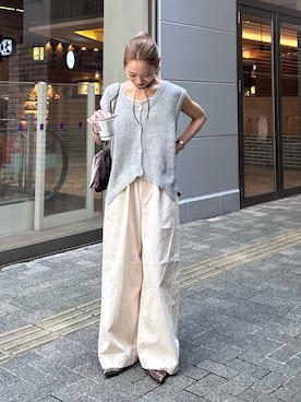 「アイテム（ベスト）」を使った、ponsan0529さん（レディース・156cm）の夏コーディネート