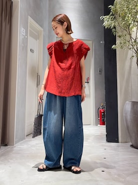 「CIAOPANIC TYPY（チャオパニックティピー）のアイテム（パンツ）」を使った、ponsan0529さん（レディース・156cm）の夏コーディネート