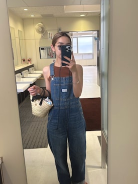 「Levi's（リーバイス）のアイテム（サロペット/オーバーオール）」を使った、ponsan0529さん（レディース・156cm）の夏コーディネート