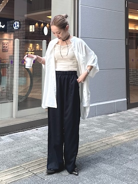 「アイテム（シャツ/ブラウス）」を使った、ponsan0529さん（レディース・156cm）の夏コーディネート
