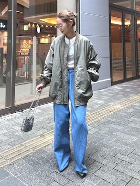「アイテム（MA-1）」を使った、ponsan0529さん（レディース・156cm）の秋コーディネート
