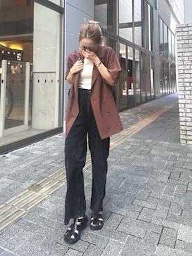 「アイテム（テーラードジャケット）」を使った、ponsan0529さん（レディース・156cm）の夏コーディネート