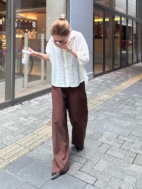「アイテム（シャツ/ブラウス）」を使った、ponsan0529さん（レディース・156cm）の夏コーディネート