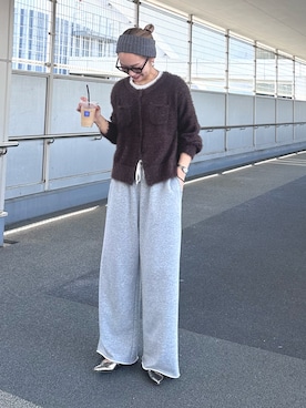 「アイテム（スウェットパンツ）」を使った、ponsan0529さん（レディース・156cm）の秋コーディネート