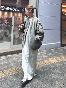 「アイテム（MA-1）」を使った、ponsan0529さん（レディース・156cm）の夏コーディネート