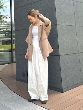「アイテム（テーラードジャケット）」を使った、ponsan0529さん（レディース・156cm）の夏コーディネート