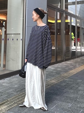 「アイテム（Tシャツ/カットソー）」を使った、ponsan0529さん（レディース・156cm）の秋コーディネート
