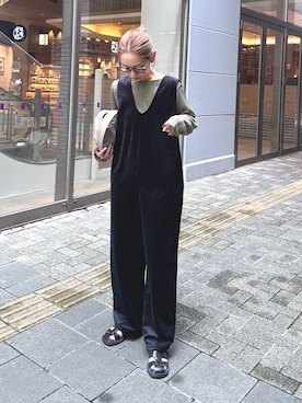 「アイテム（つなぎ/オールインワン）」を使った、ponsan0529さん（レディース・156cm）の秋コーディネート
