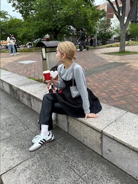 「H&M（エイチ・アンド・エム）のアイテム（スウェット）」を使った、ponsan0529さん（レディース・156cm）の春コーディネート