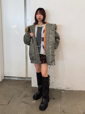 「jouetie（ジュエティ）のUnionJackジャガードルーズニット（ニット/セーター）」を使った、ERIKOさん（レディース・152cm）の秋コーディネート