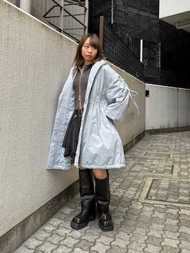 「アイテム（モッズコート）」を使った、ERIKOさん（レディース・152cm）の秋コーディネート