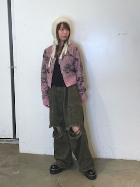 「アイテム（ニットキャップ/ビーニー）」を使った、ERIKOさん（レディース・152cm）の秋コーディネート