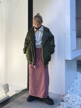 「jouetie（ジュエティ）のアイテム（MA-1）」を使った、ERIKOさん（レディース・152cm）の夏コーディネート